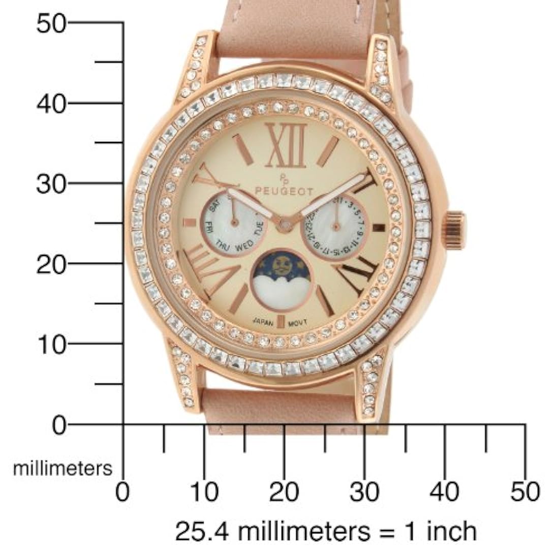 Reloj de vestir con bisel de cristal para mujer