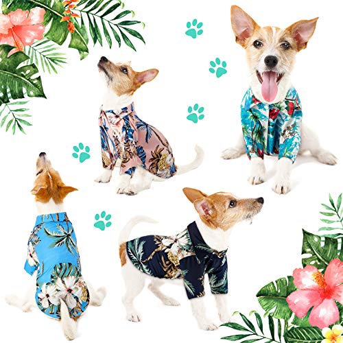 4 camisas hawaianas para perros hawaianos con estampado