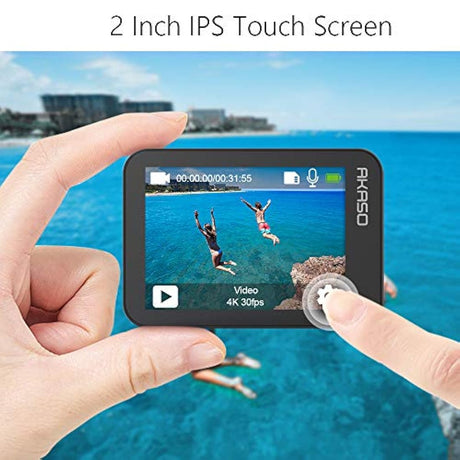 Cámara de acción WiFi con pantalla táctil - AKASO