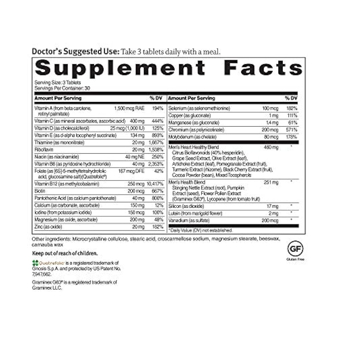 Multivitamínico saludable para hombres