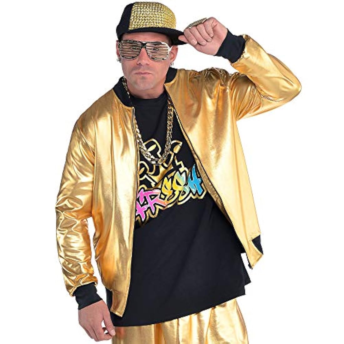 Disfraces - Chamarra de hip-hop dorada