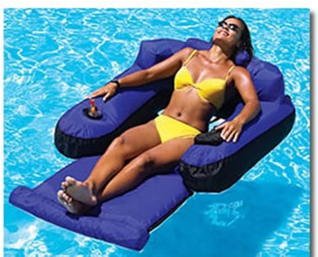 Flotador de piscina cubierto de tela para descansar