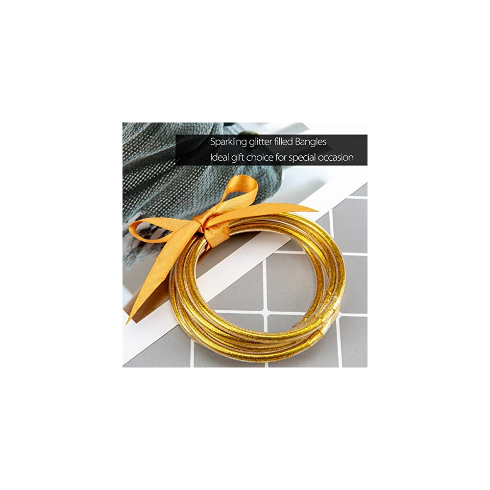 Pulseras y tobilleras rellenas de brillantina