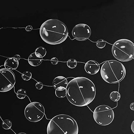 Guirnaldas decorativas de burbujas transparentes y planas