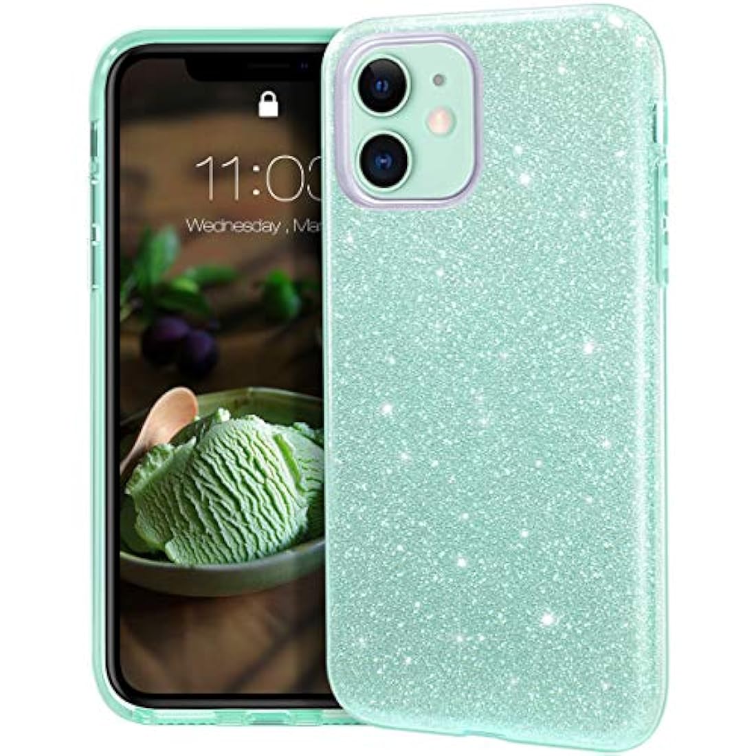 MATEPROX - Carcasa para iPhone 2019, diseño de brillantes