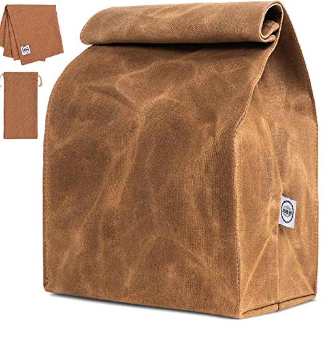 Bolsa de almuerzo de lona encerada reutilizable