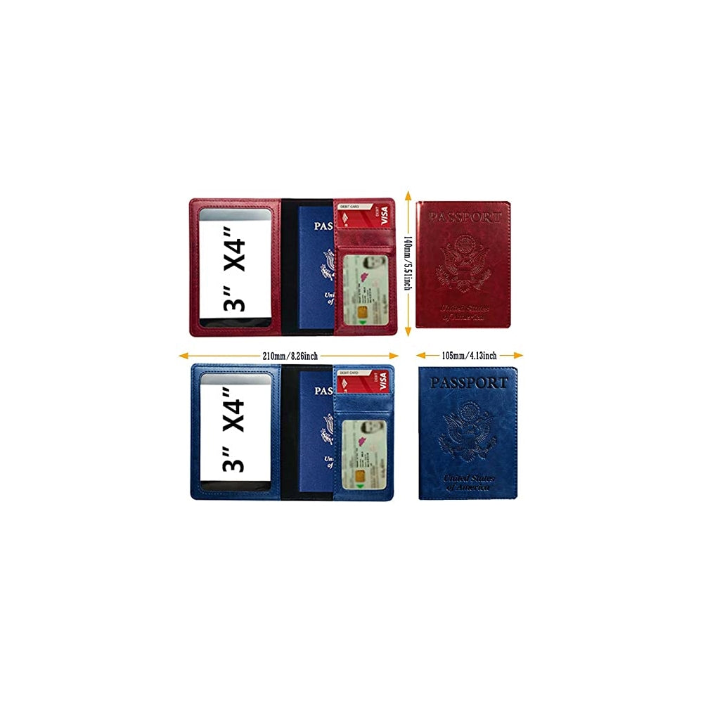 Porta Documentos y Tarjetas de piel sintética azul