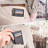 Buffway - Bloqueo de Cuero Carteras para Hombres Mujeres