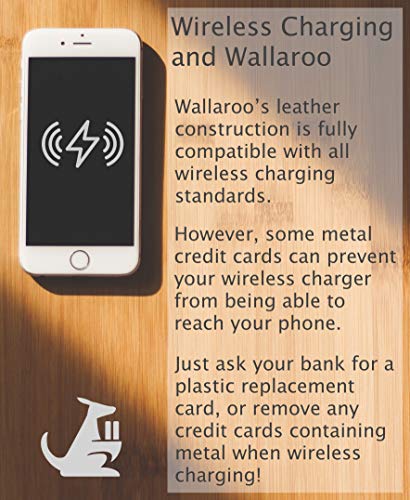 Wallaroo - Tarjetero de cuero adhesivo para iPhone y smartphones Android, rosa, dorado, cuero (Rose Gold Leather)