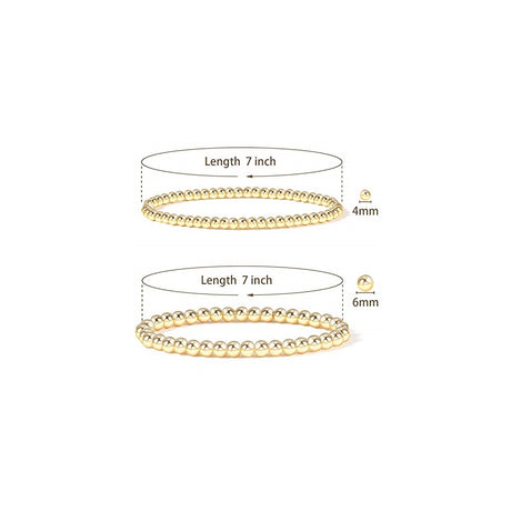 Pulseras y tobilleras para mujer con cuentas chapadas en oro