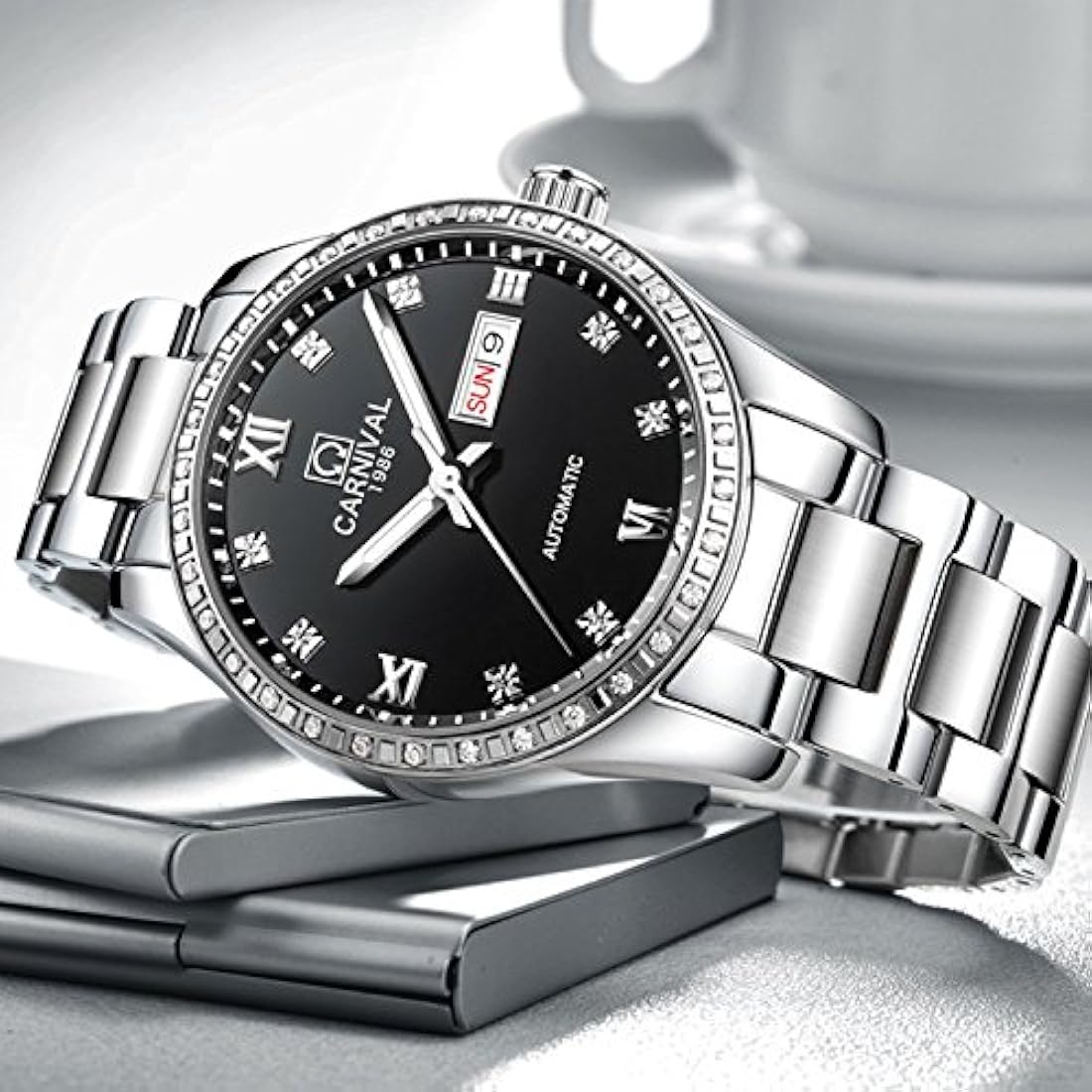 Pareja Reloj mecánico automático Reloj de cristal