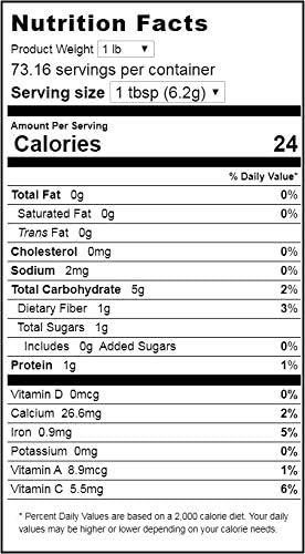 Suplemento Natural Foods Polvo orgánico de frutas Noni  1 lb