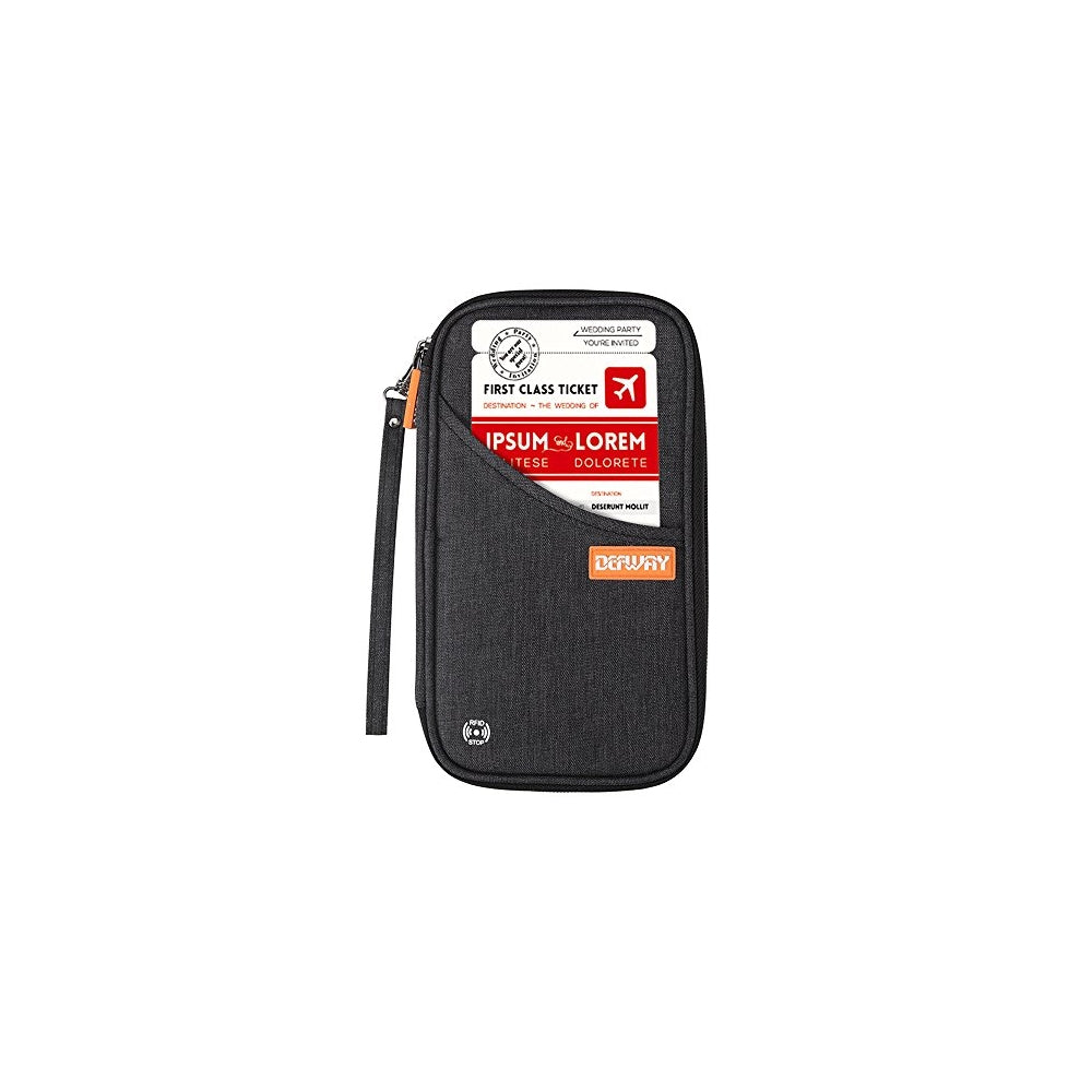 Porta Documentos y Tarjetas impermeable negro