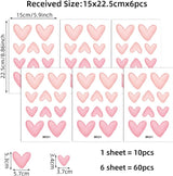 Pegatinas de pared con forma de corazón rosa para dormitorio