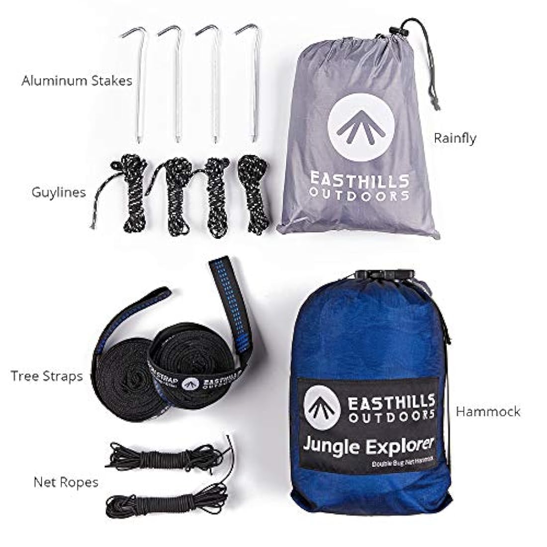 Hamaca doble portátil para camping con mosquitera 118 x 7