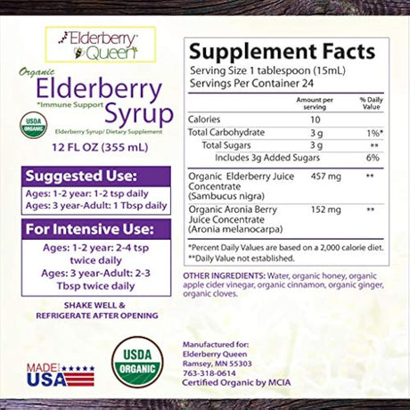 Suplemento líquido orgánico de saúco por Elderberry Queen