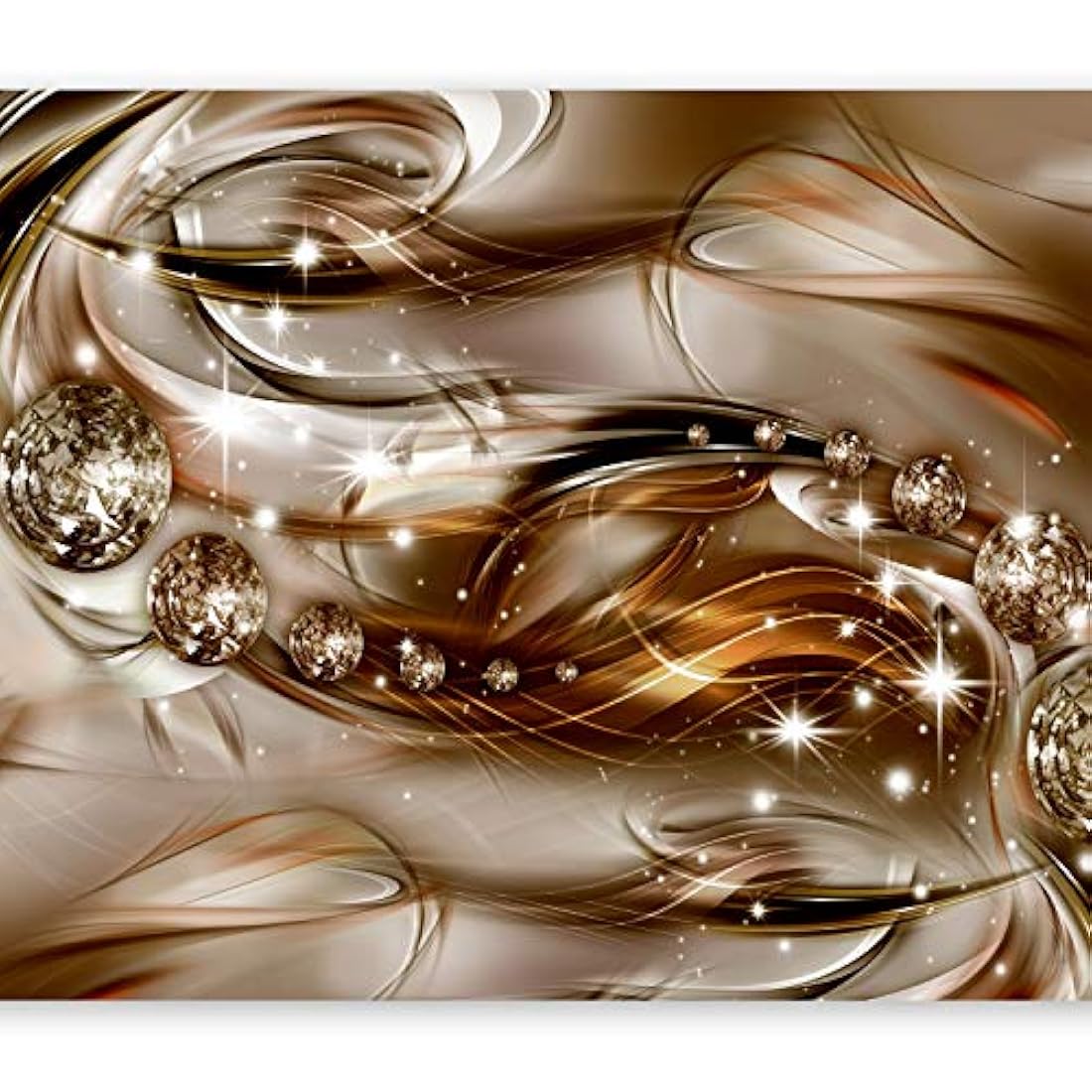 Mural de pared diseño abstracto 116x83color dorado