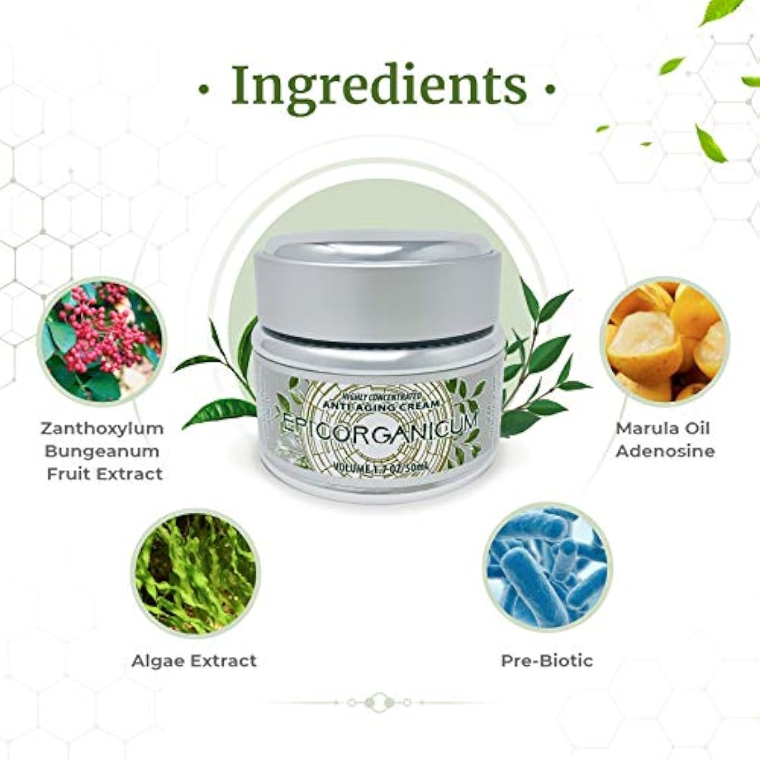 Crema antiarrugas de noche con factores de crecimiento