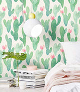 Papel pintado autoadhesivo cactus verde(118.11x17.72x 0.13)