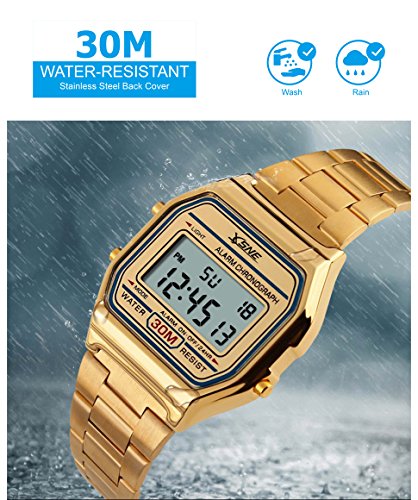 Reloj deportivo digital Resistente al agua Banda de acero