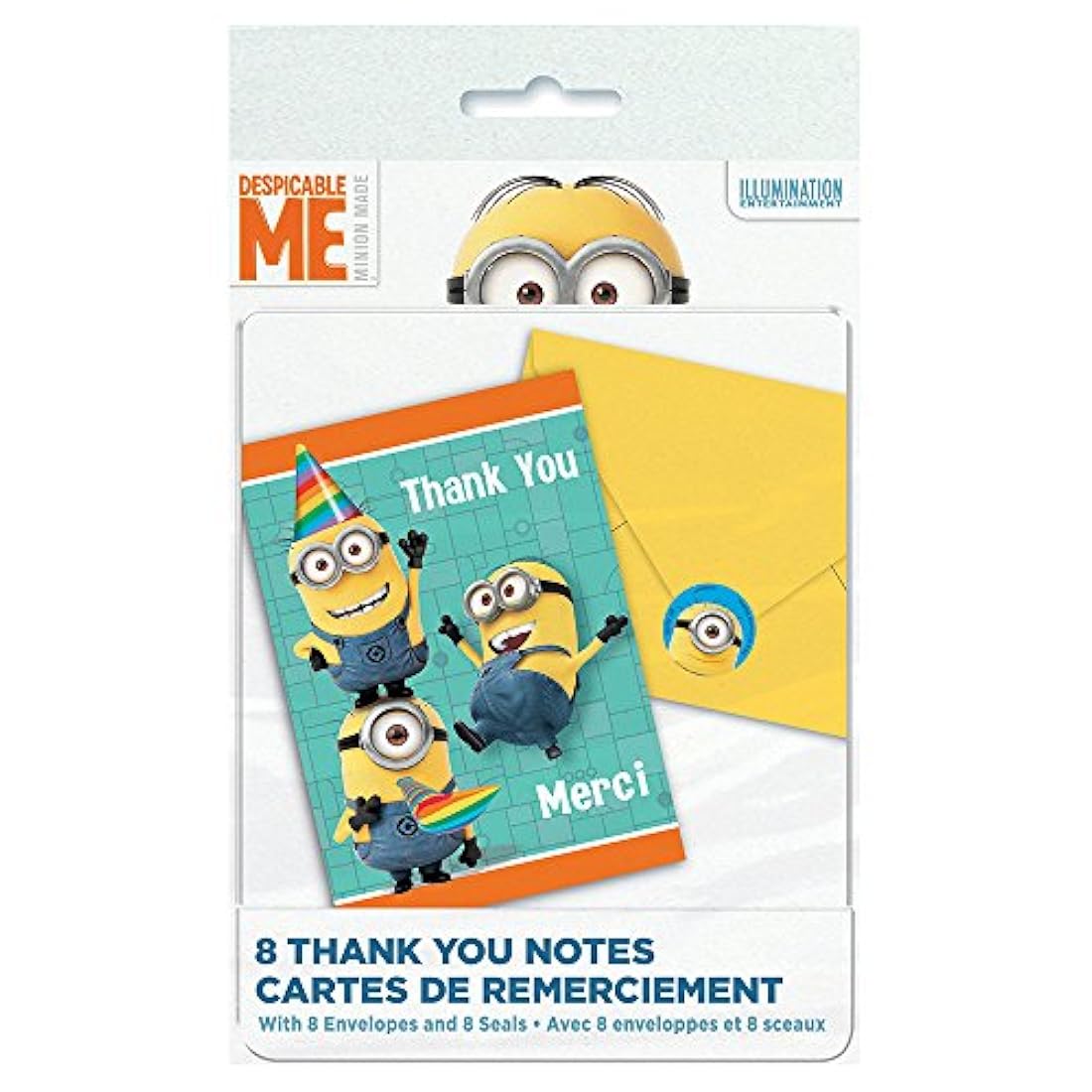 Minions de la película Despicable Me, Thank You, notas, talla única, Multi Color
