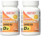 Deva Nutrition Vegan D2 Vitamina D 2400 IU, 90 tabletas (Paquete de 2)