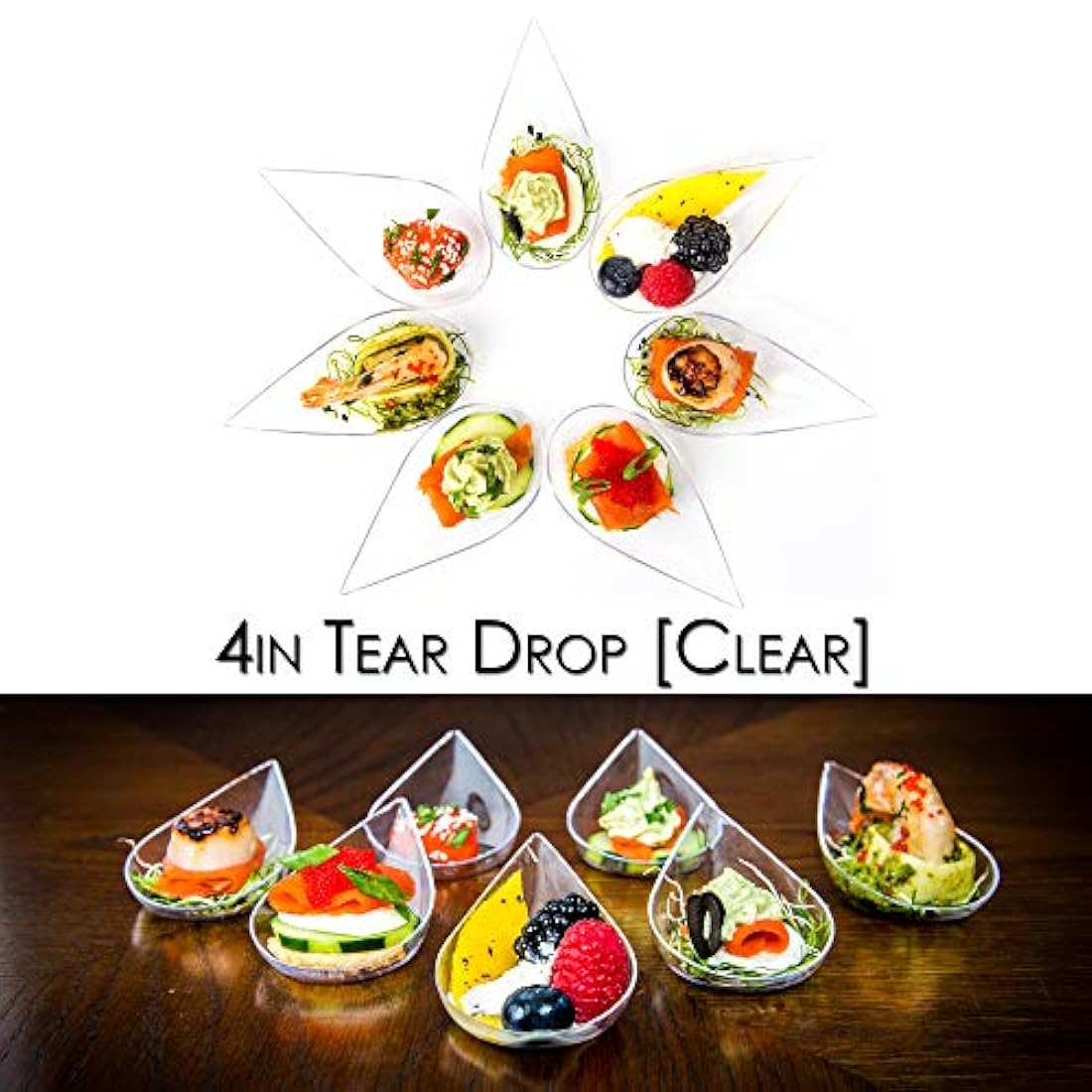 Tear Drop Serving Cup, Mini Platos para aperitivos  receta