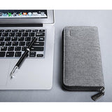 Cartera para hombre impermeable de lona con cremallera