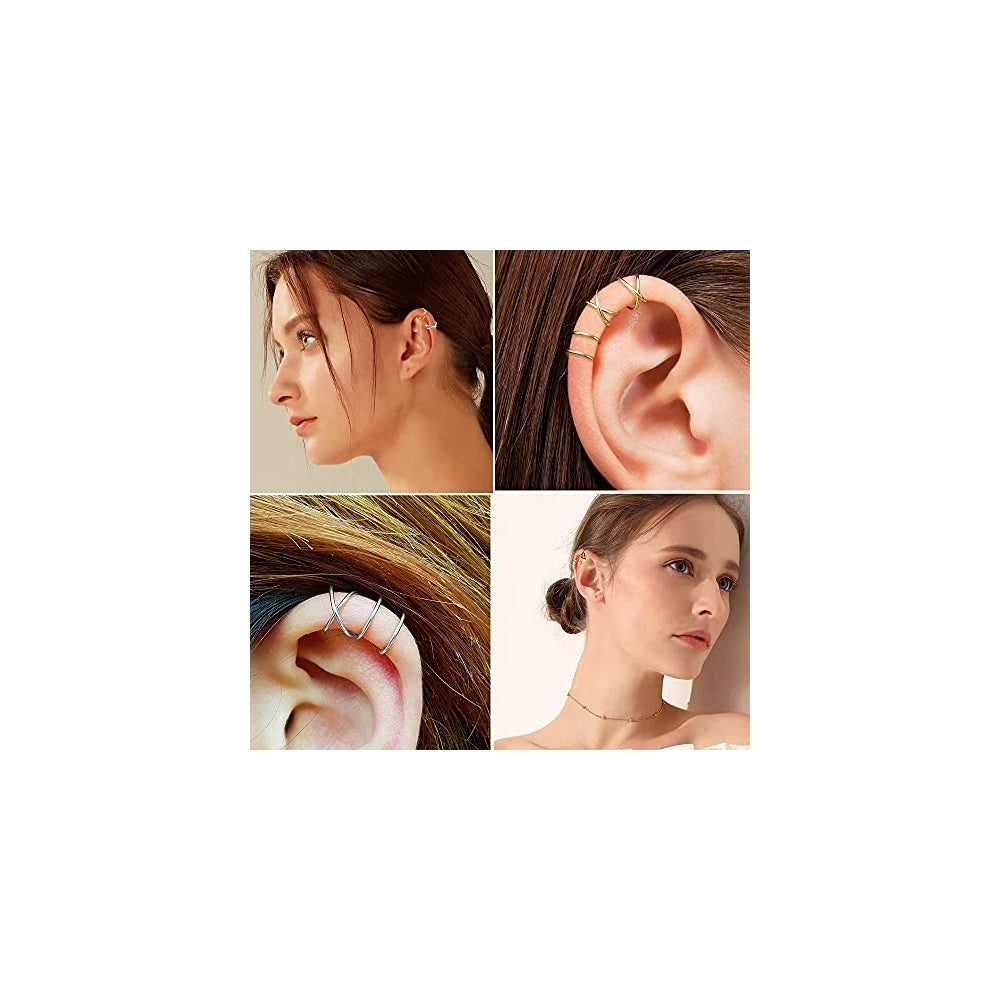 Aretes de plata de ley para orejas simples