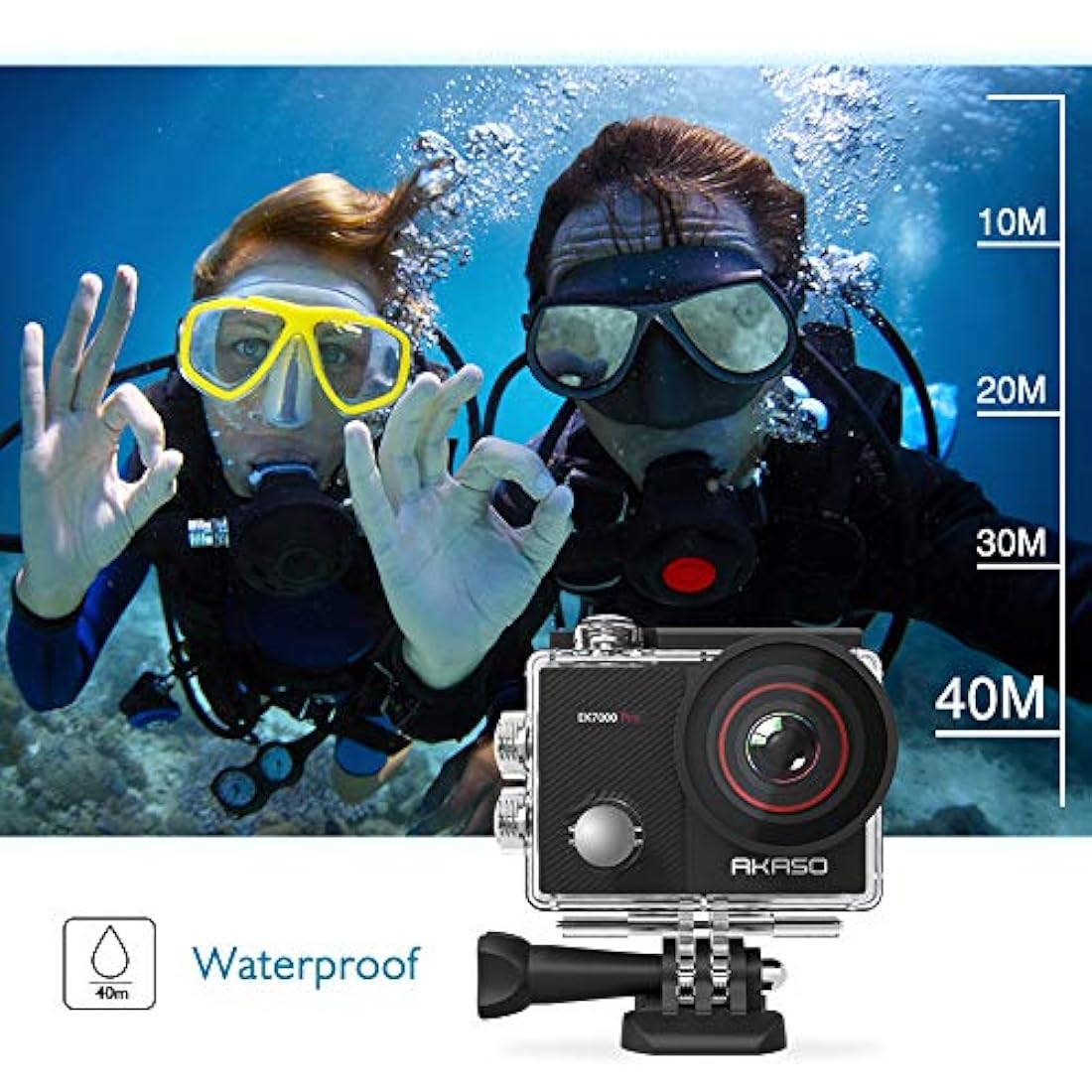 4K cámara de acción con pantalla táctil ángulo de visión
