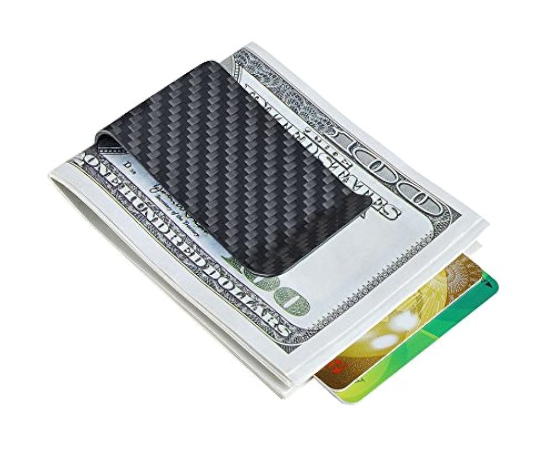 Cartera de fibra de carbono con Clip Portatarjetas