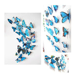 12 pegatinas de pared 3D de mariposas - feng biao