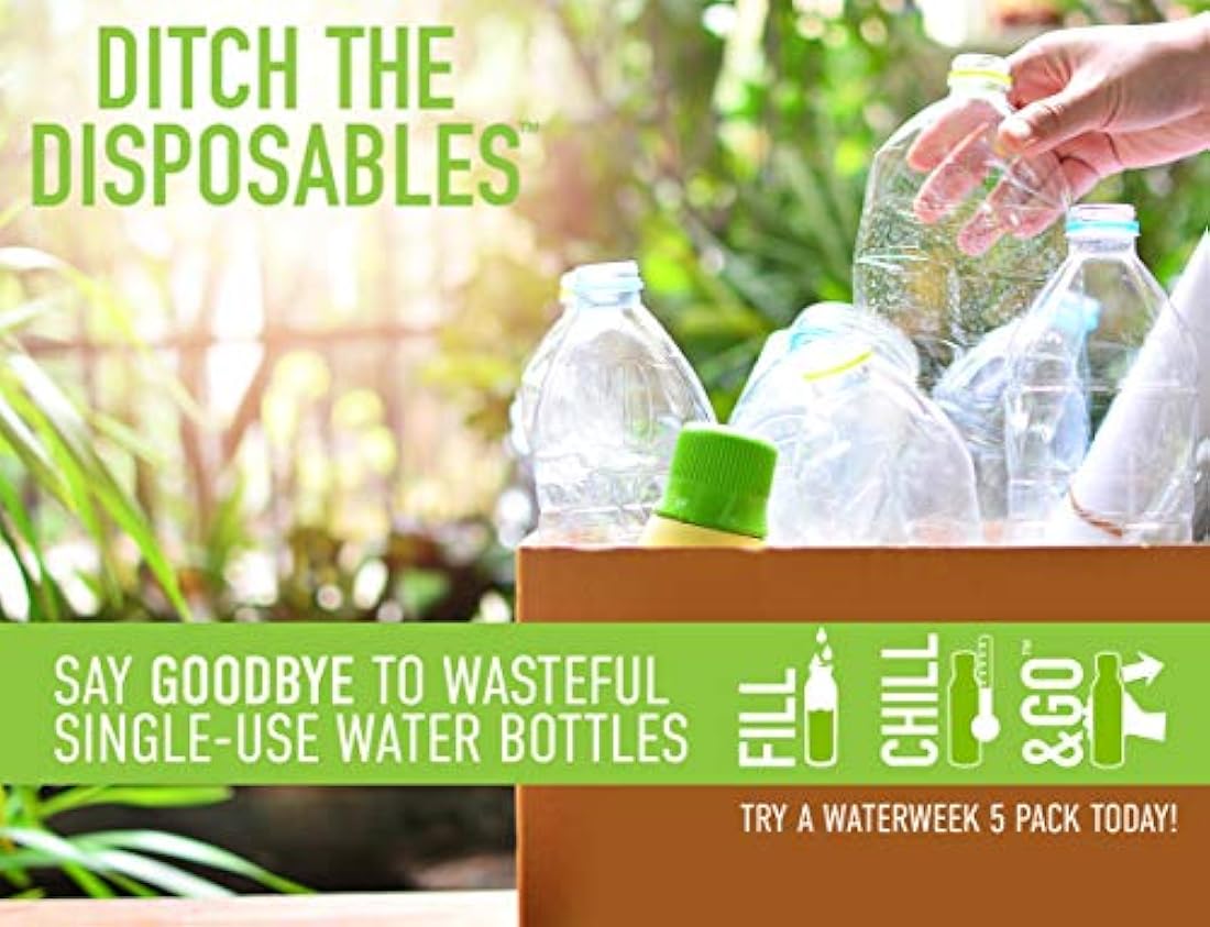 Reduce WaterWeek botellas de agua reutilizables, 14 onzas
