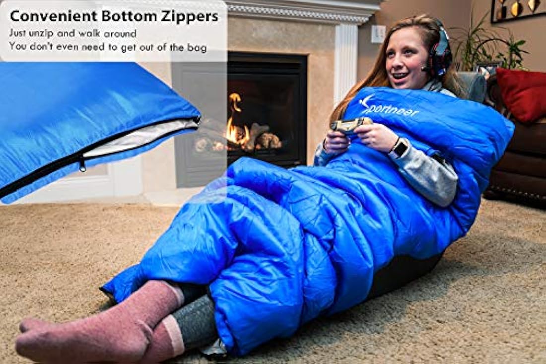 Saco de dormir portátil para invierno con orificios