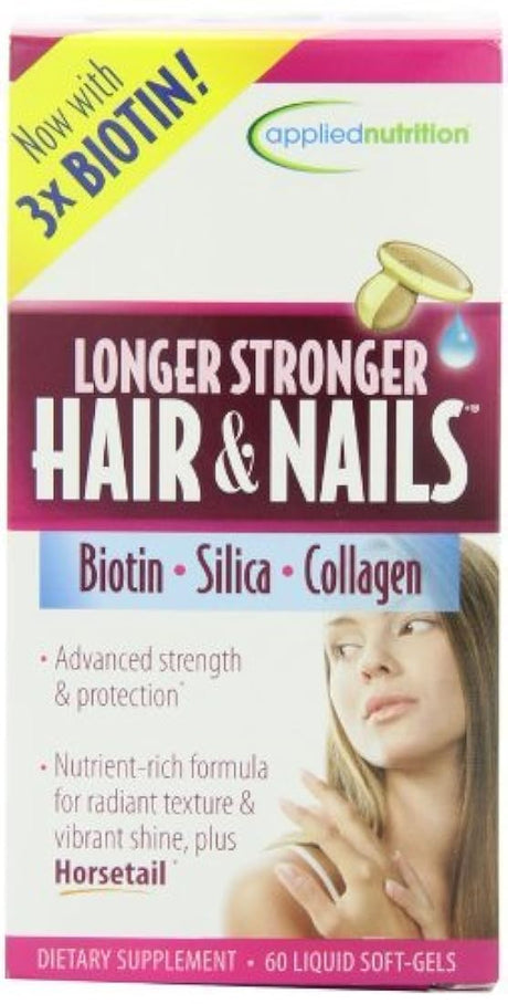 Applied Nutrition Cabello y uñas más largos, más fuertes, 60 unidades (Paquete de 3)