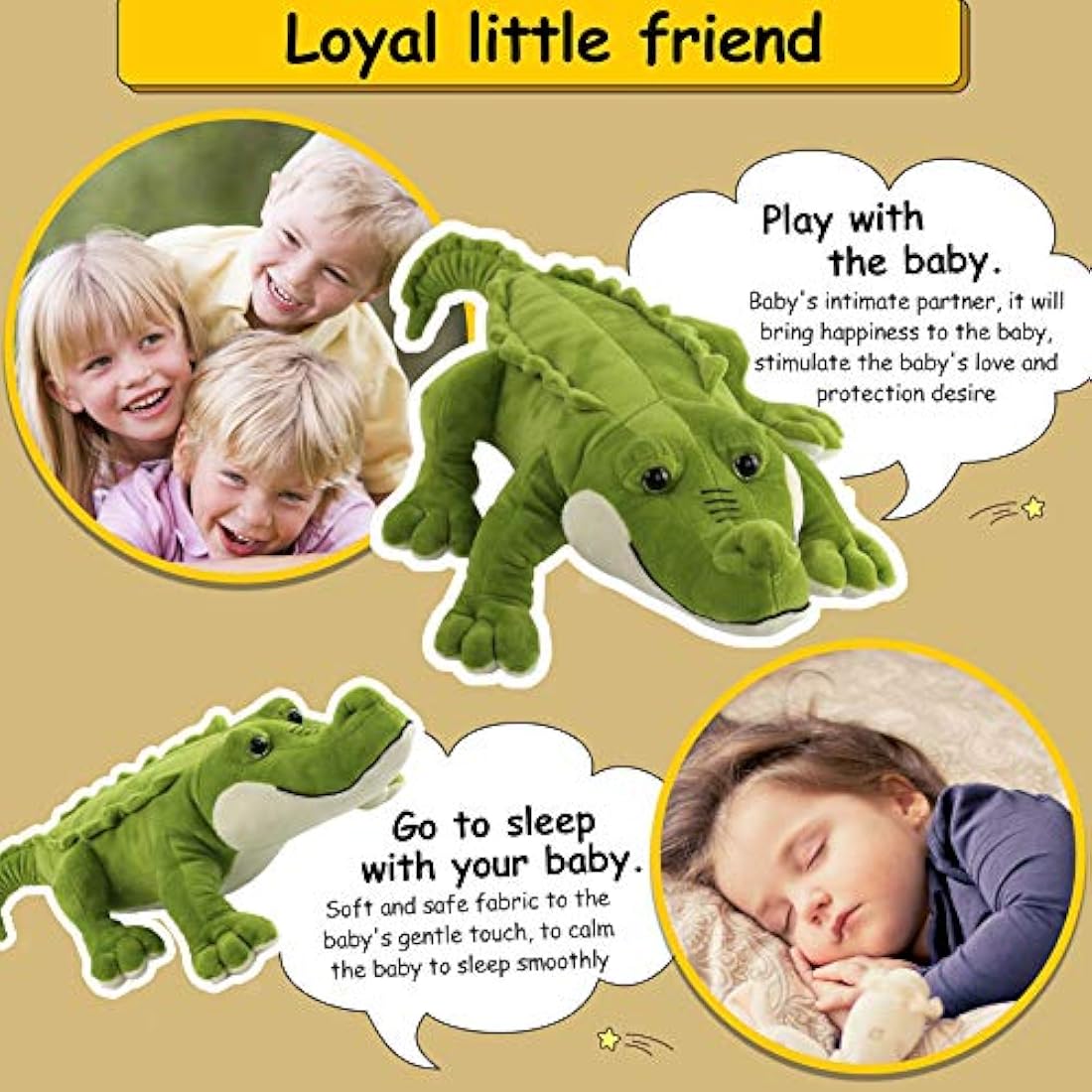 Almohada de peluche realista de cocodrilo