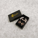 Fashion Hollow Lotus Flower Earrings Crystal Simple Chic