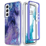 ESDOT Funda para Samsung Galaxy S22, grado militar, prueba de caídas de 21 pies, cubierta resistente con diseños de mármol de ópalo morado de moda para mujeres y niñas, funda protectora para Galaxy S22 de 6.1 pulgadas