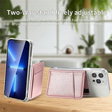 TopFunny Funda tipo cartera para teléfono móvil, soporte para tarjetas de crédito para la parte posterior de las fundas de teléfono, funda tipo cartera de cuero compatible con iPhone, Samsung Galaxy Android, la mayoría de los smartphones, oro rosa