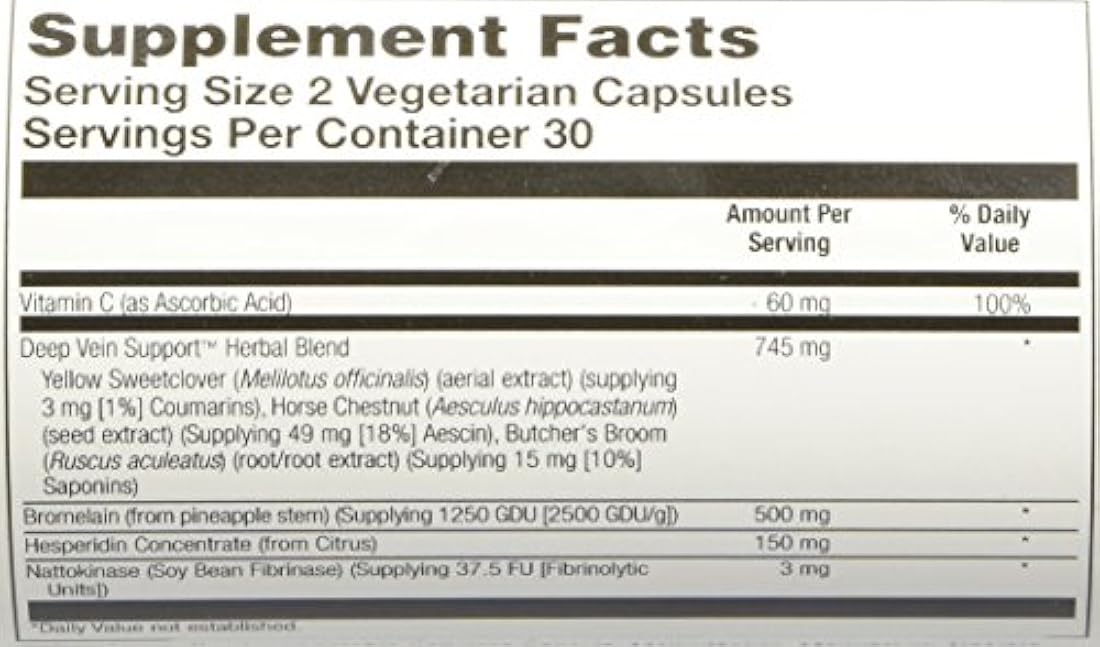 Solaray profundo Vein Apoyo Cápsulas, 60 Count