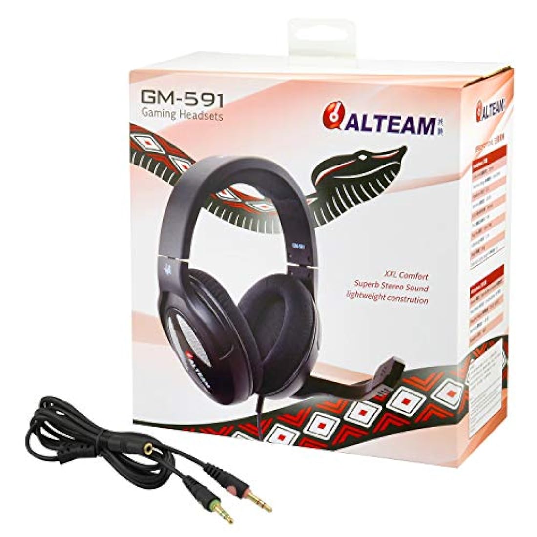 Auriculares con cable para juegos sobre la oreja 2.087 in