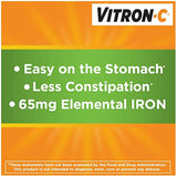 Vitron-C Suplemento de hierro de alta potencia con vitamina C, aumenta la energía, 60 unidades