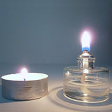 Vela con base de vidrio recargable sin perfume