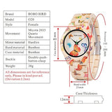 Reloj de bambú para mujer Mariposa grabado  casuales
