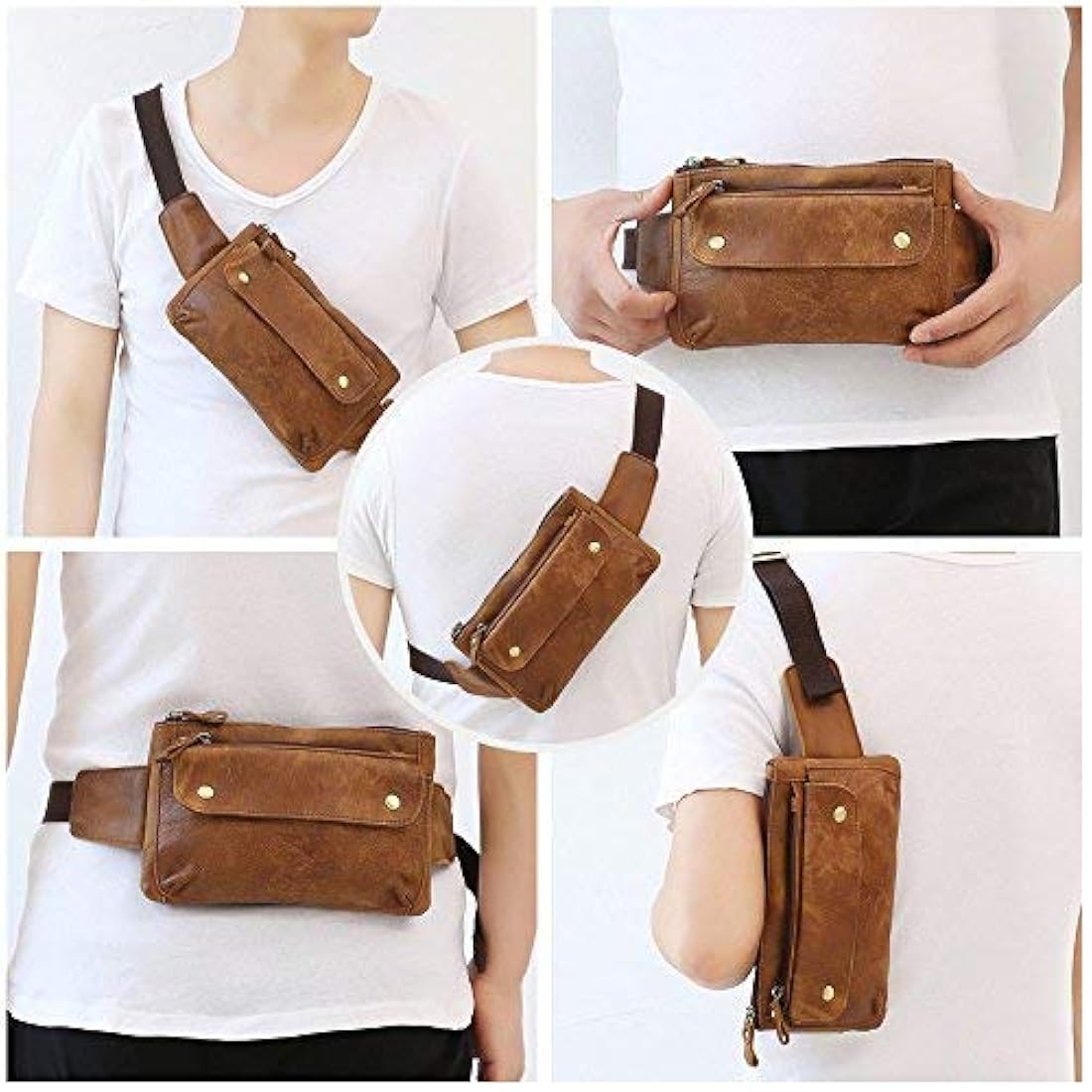 koala unisex de piel auténtica color marrón