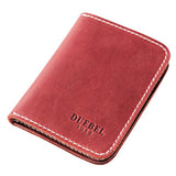 Cartera de piel auténtica de grano completo bolsillo frontal