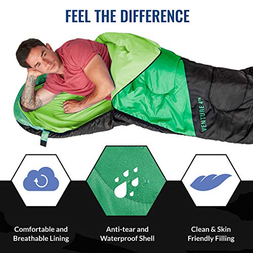 VENTURE 4TH - Saco de dormir para mochilero, para adultos