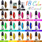 Pigmento de resina epoxi – 18 colores epoxi UV resina tinte líquido transparente para la resina UV para colorear, DIY resina joyería hacer – Concentrado UV resina colorante para arte, pintura, manualidades – 0.35 oz/0.3 fl oz cada uno