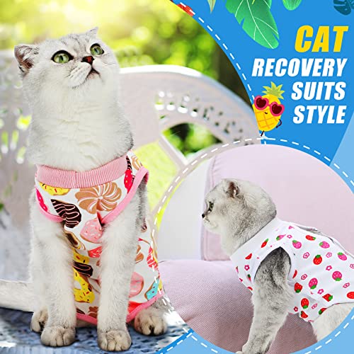 4 piezas de trajes de recuperación para gatos de algodón, envolturas corporales transpirables para gatitos de recuperación, ropa para gatos y perros pequeños, recuperación abdominal, destete