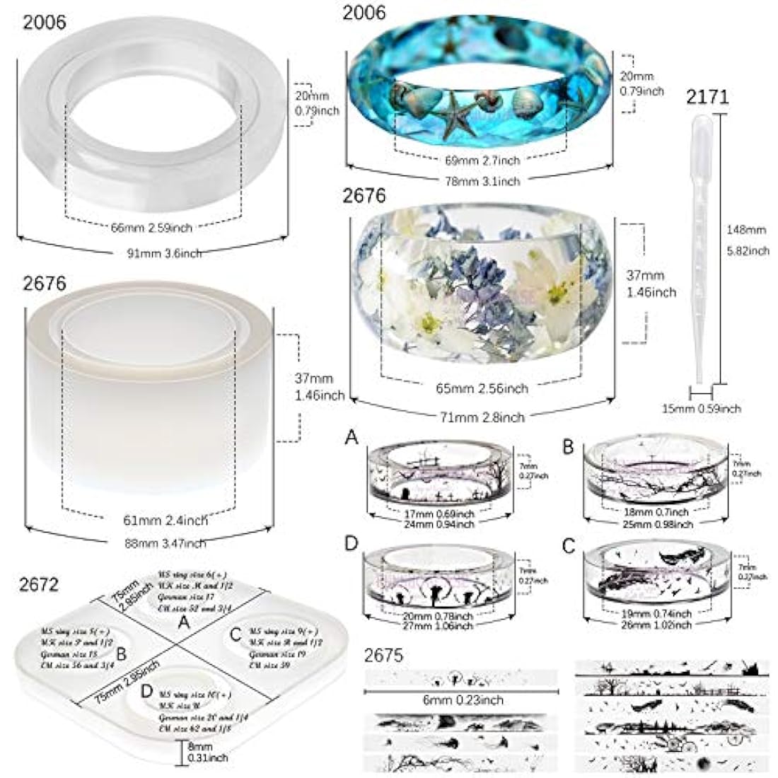 Molde de silicona para arcilla líquida